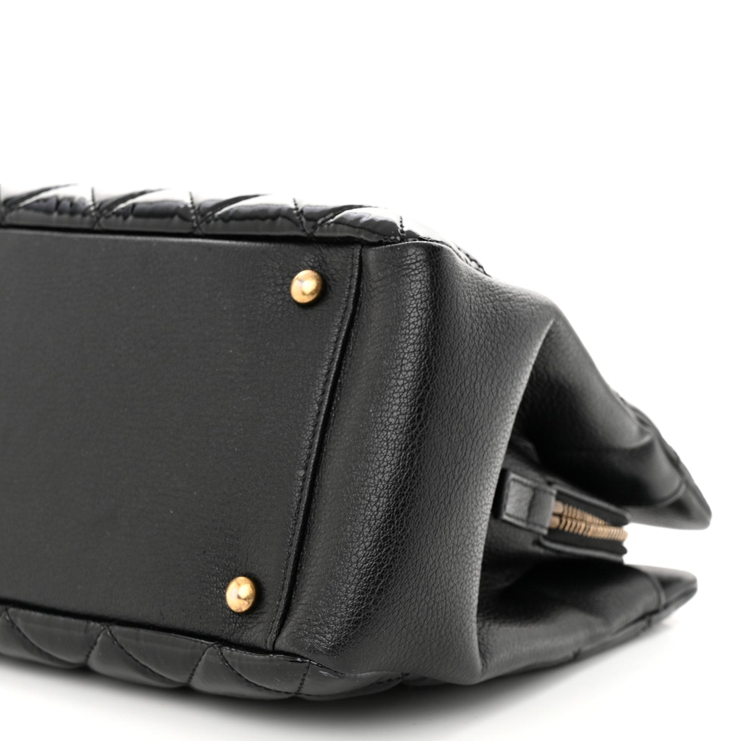 Chanel Patent Goatskin Quilted Small CC Eyelet Tote Black 10 of 10