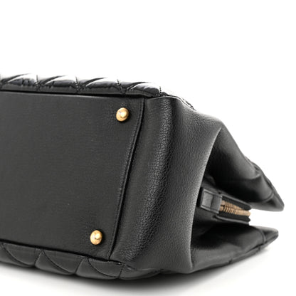Chanel Patent Goatskin Quilted Small CC Eyelet Tote Black 10 of 10