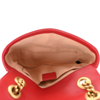 Gucci Calfskin Matelasse Mini GG Marmont Shoulder Bag Hibiscus Red 5 of 10