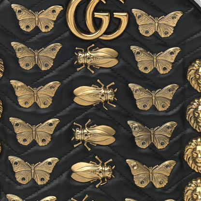 Gucci Calfskin Matelasse Animal Studs GG Marmont Dome Backpack Black 4 of 8