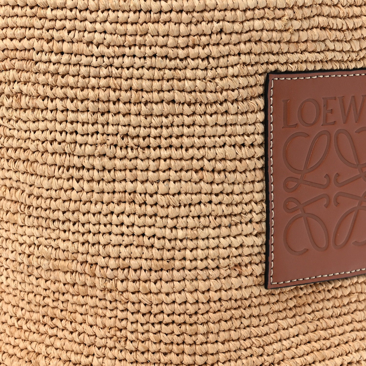 Loewe Calfskin Raffia Anagram Paulas Ibiza Pochette Bag Natural Tan 8 of 13