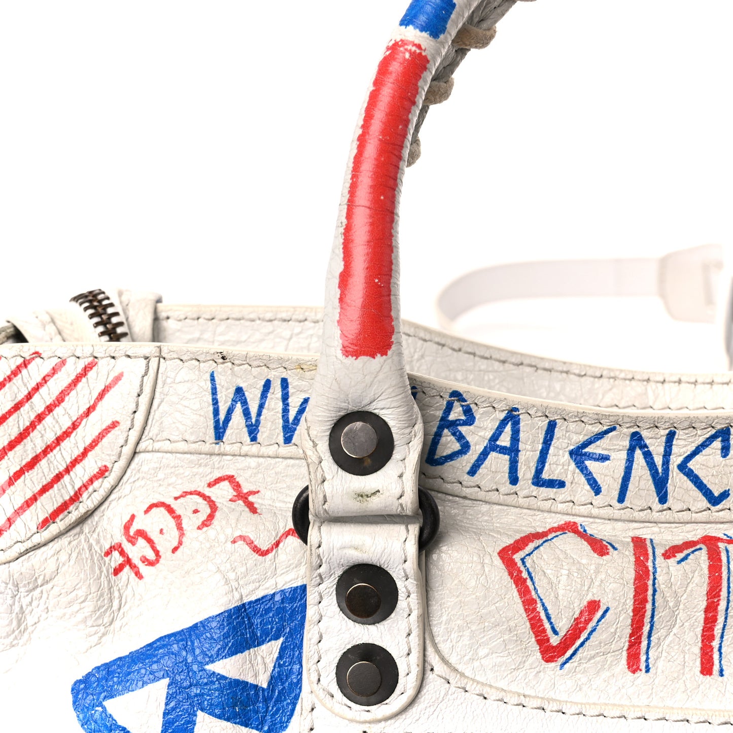 Agneau Graffiti All Over Classic Hardware S City White Bleu Rouge