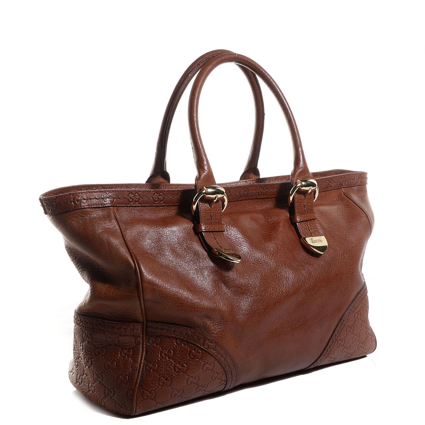 Guccissima Trim Signoria Large Tote Brown