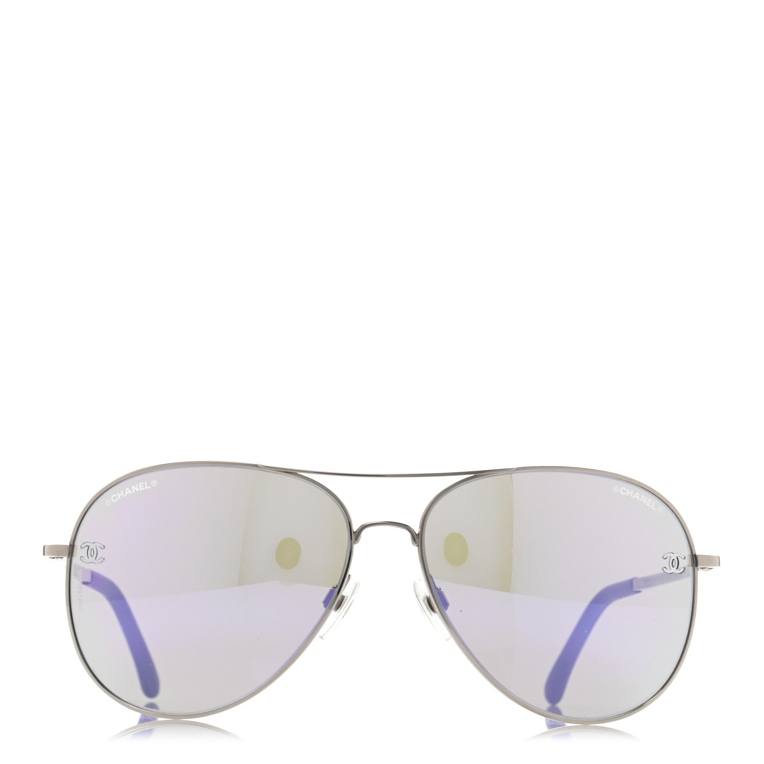 Chanel Polarized CC Aviator Sunglasses 4189-T-Q Purple 2 of 8