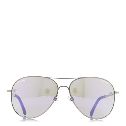 Chanel Polarized CC Aviator Sunglasses 4189-T-Q Purple 2 of 8