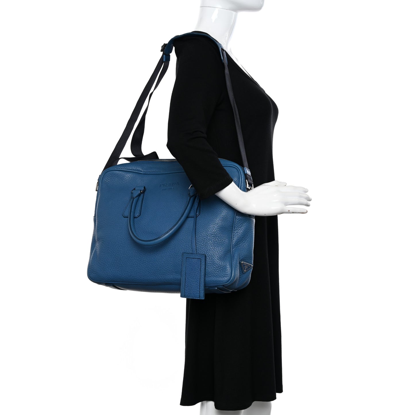 Vitello Daino Briefcase Cobalto