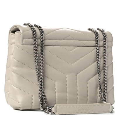 Saint Laurent Calfskin Y Quilted Monogram Small Loulou Chain Satchel Crema Soft 3 of 11