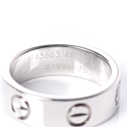 Cartier 18K White Gold 5.5mm LOVE Ring 48 4.5 4 of 5
