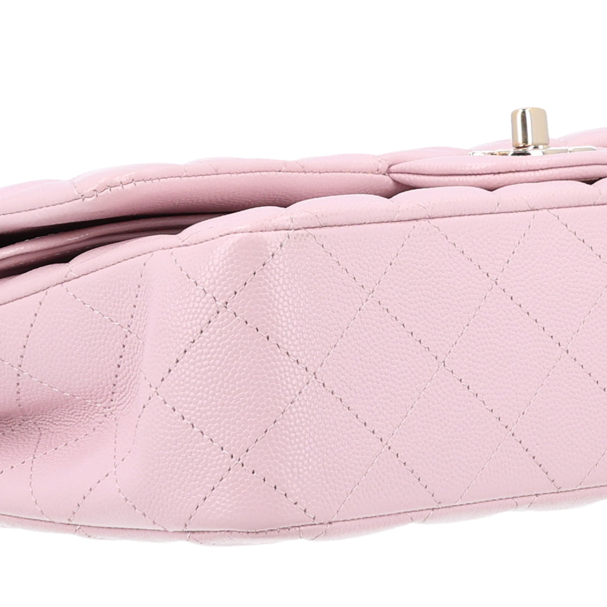 Caviar Quilted Medium Double Flap Light Pink