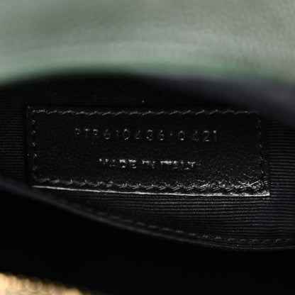 Saint Laurent Grain De Poudre Matelasse Chevron Quilted Round Vinyle Camera Bag New Vert Fonce 8 of 11
