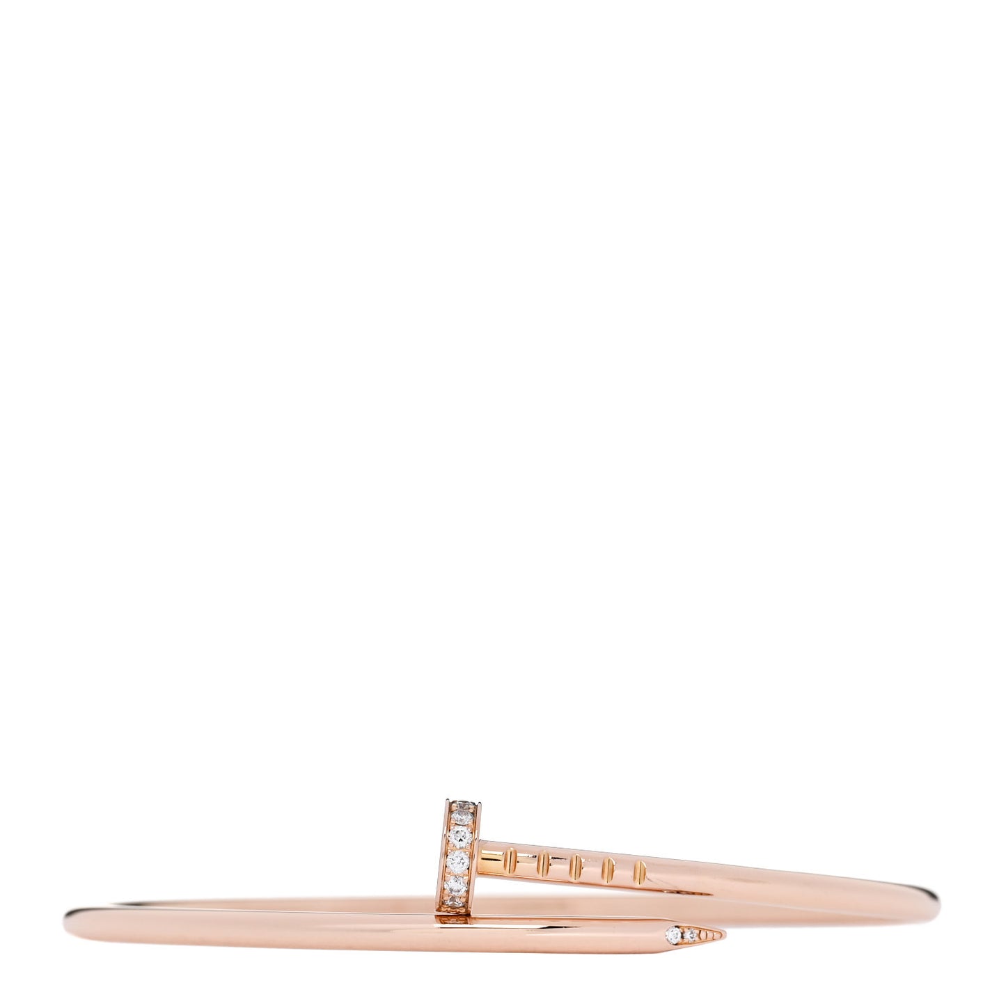 18K Pink Gold Diamond Small Juste Un Clou Bracelet 16