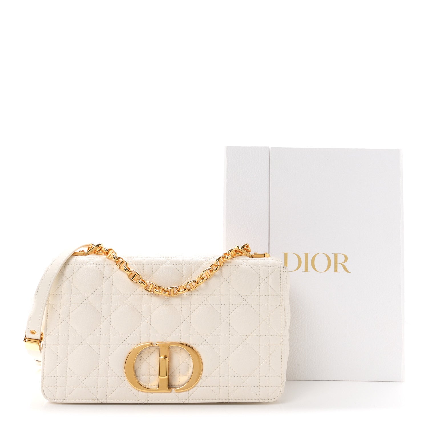 Christian Dior Supple Calfskin Cannage Medium Caro Bag Ivory 11 of 11