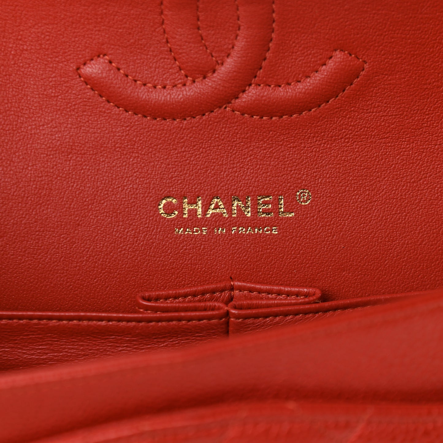 Caviar Quilted Medium Double Flap Orange