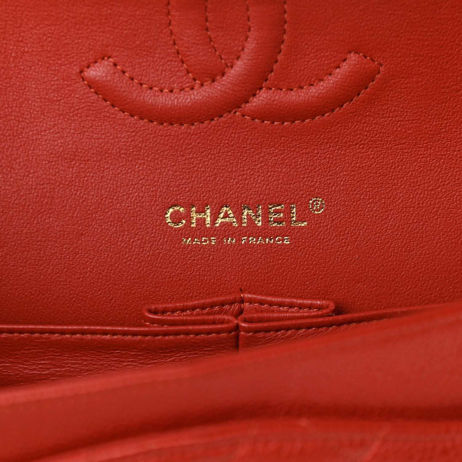 Chanel Caviar Quilted Medium Double Flap Orange 6 of 11