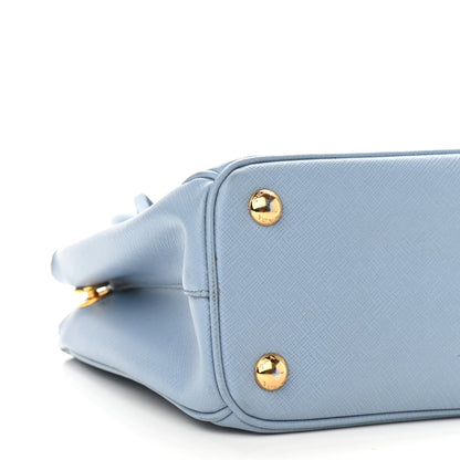 Prada Saffiano Galleria Mini Double Zip Tote Aviazione 7 of 9