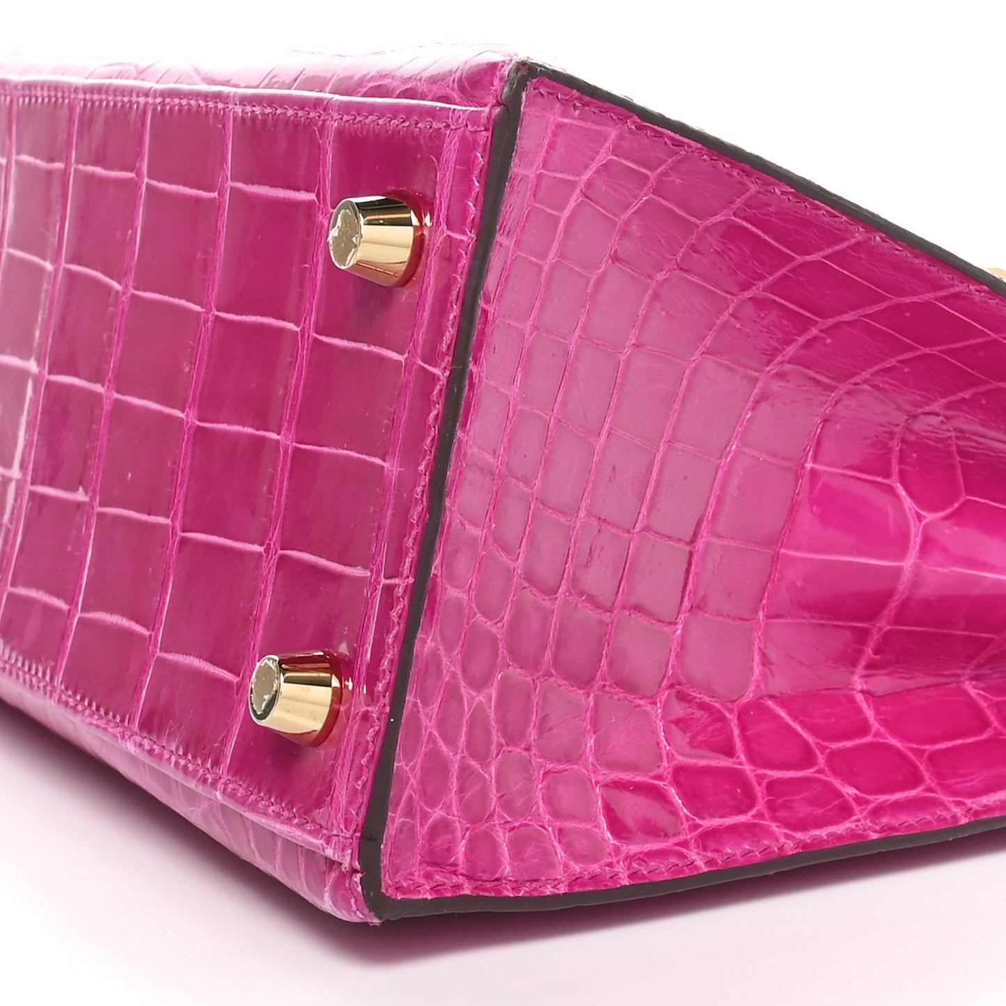 Shiny Niloticus Crocodile Kelly Sellier 25 Rose Pourpre