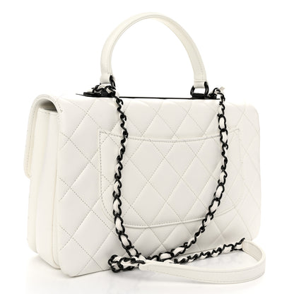Chanel Lambskin Quilted Medium Trendy CC Flap Dual Handle Bag White 3 of 10