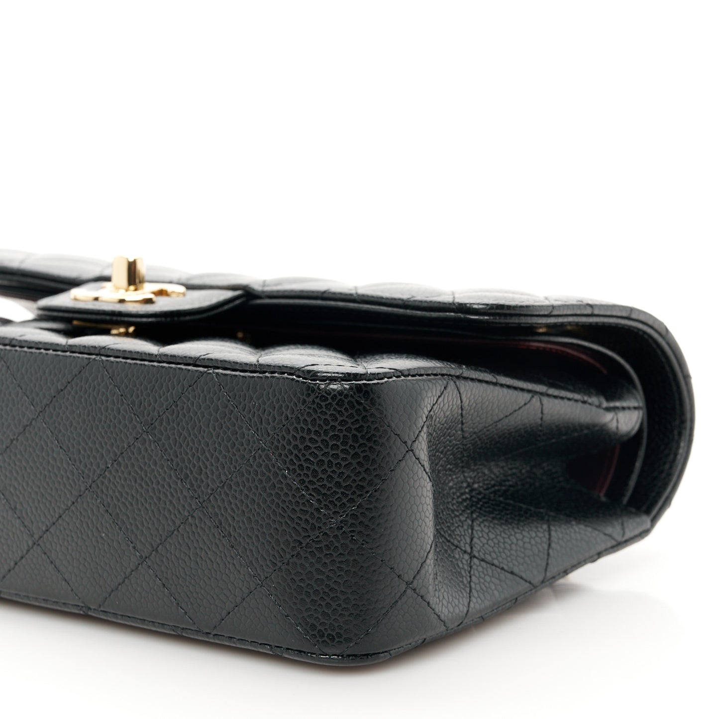 Caviar Quilted Small Double Flap Black