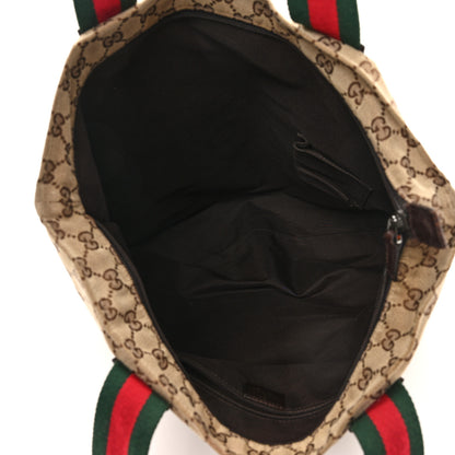 Gucci GG Monogram Large Web Handle Vertical Tote Dark Brown 5 of 11