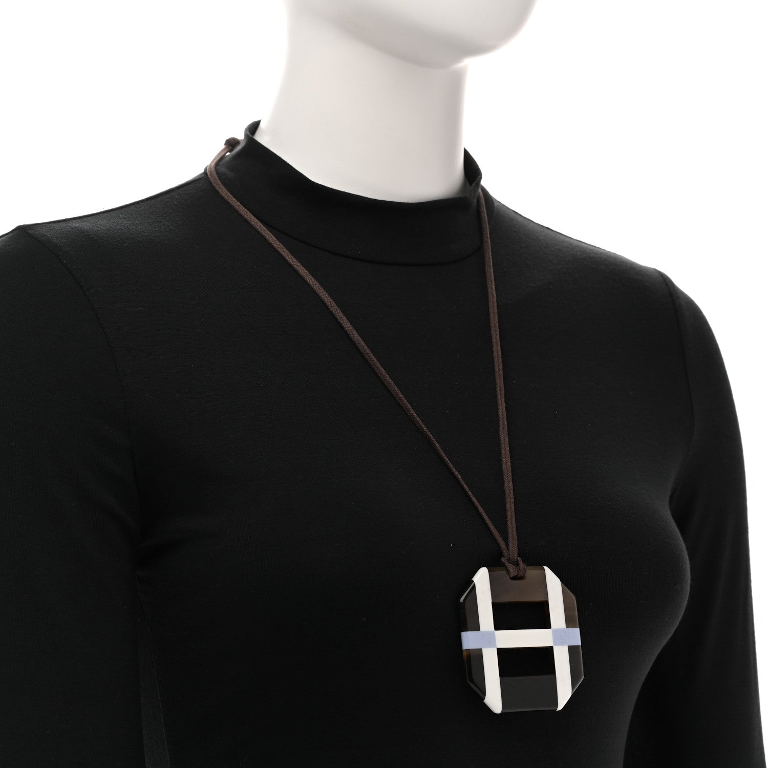 Hermes Horn Lacquer Opus Octagonal Necklace 2 of 7