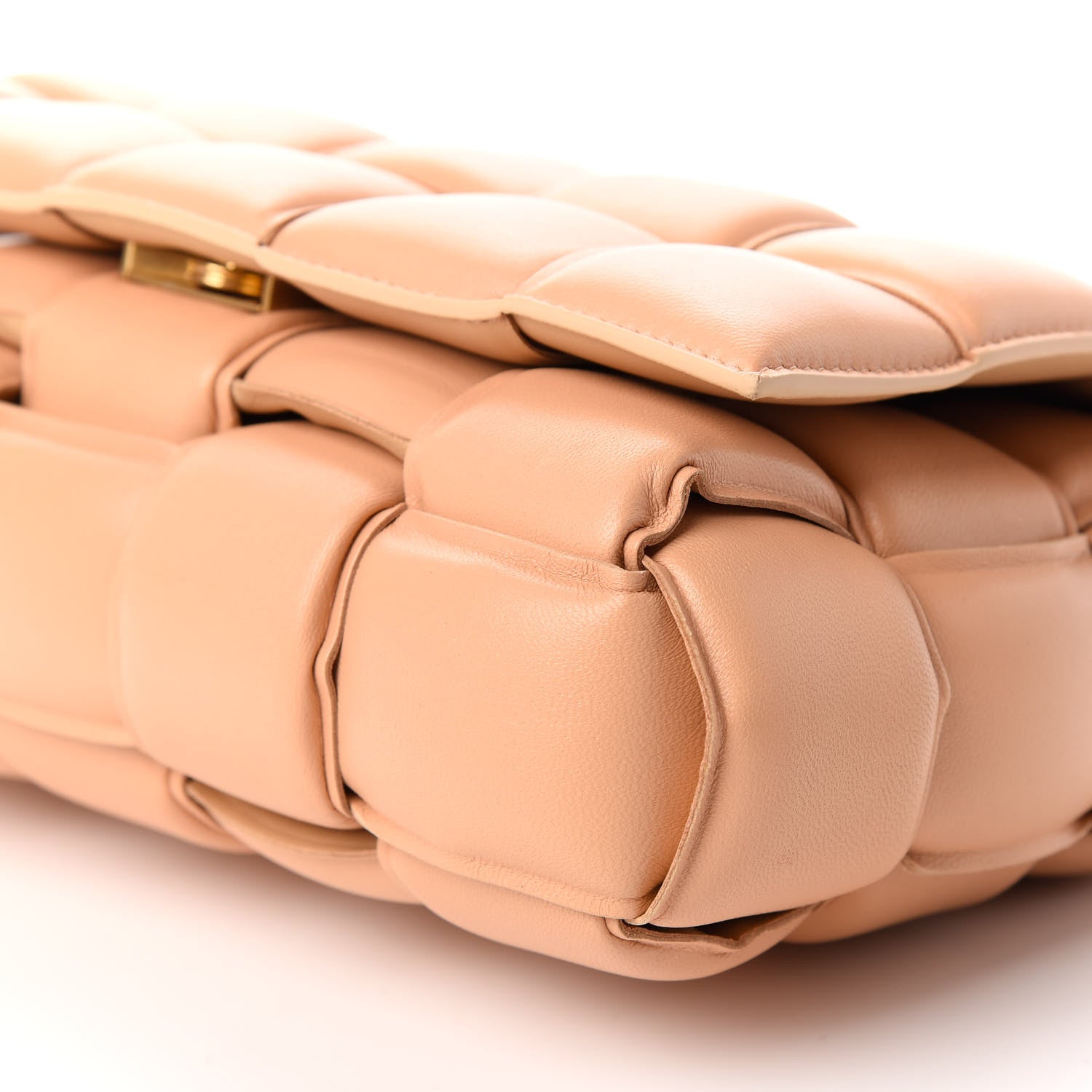 Bottega Veneta Lambskin Maxi Intreccio Padded Chain Cassette Crossbody Bag Almond 8 of 8