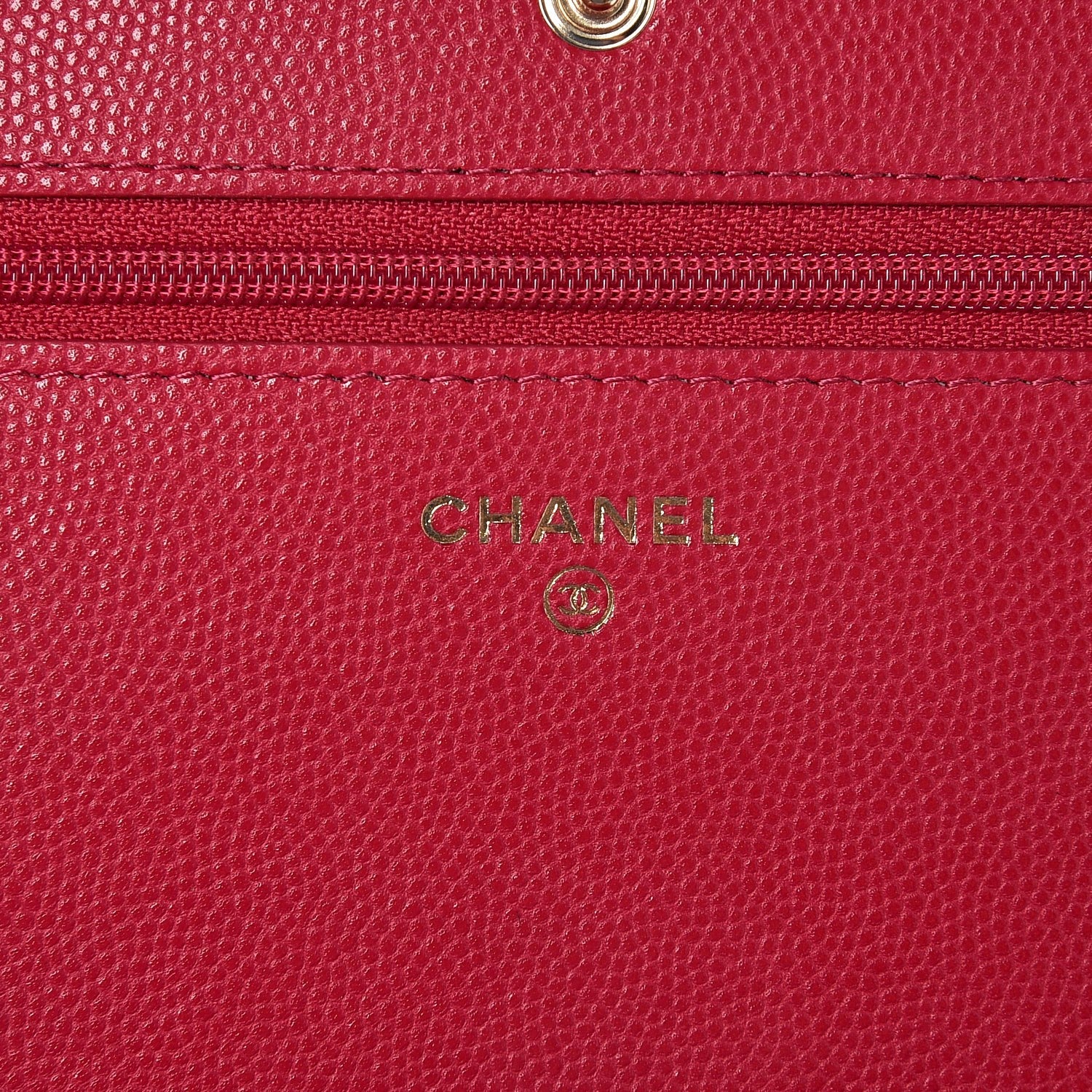 Chanel Caviar Camellia Embossed Wallet On Chain WOC Fuschia 6 of 8