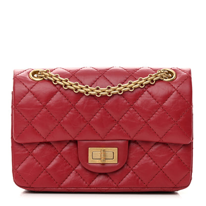 Chanel Aged Calfskin Quilted 2.55 Reissue Mini Flap Red 1 of 17