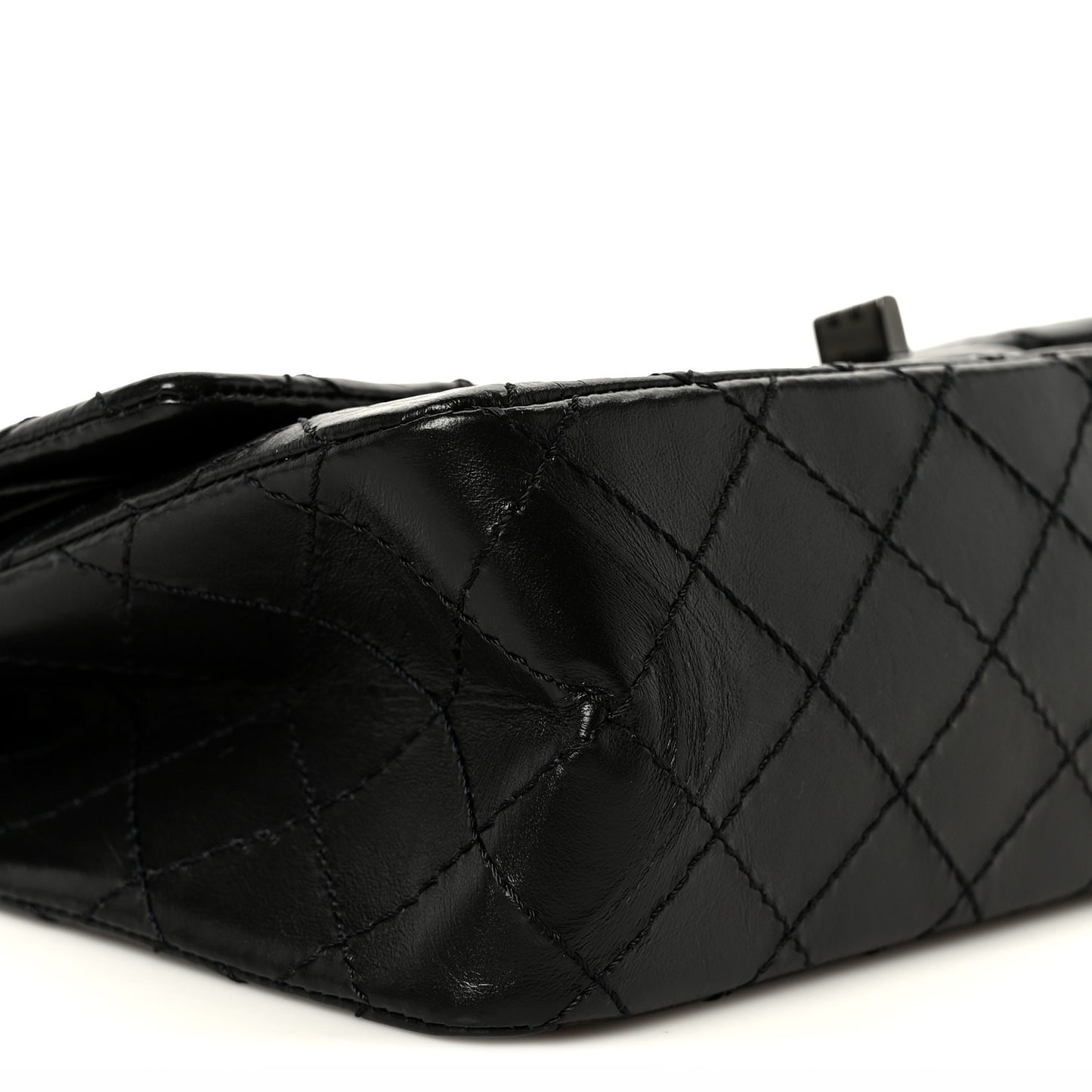 Aged Calfskin Quilted 2.55 Reissue 225 Flap So Black