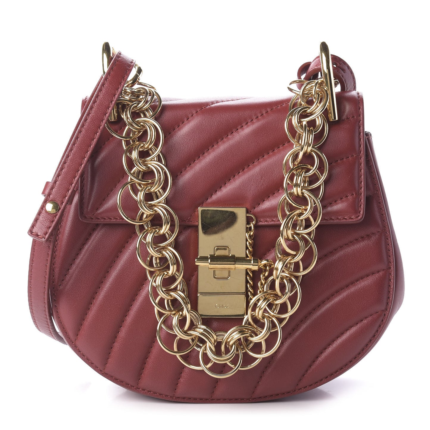Calfskin Quilted Mini Drew Bijou Shoulder Bag Dahlia Red