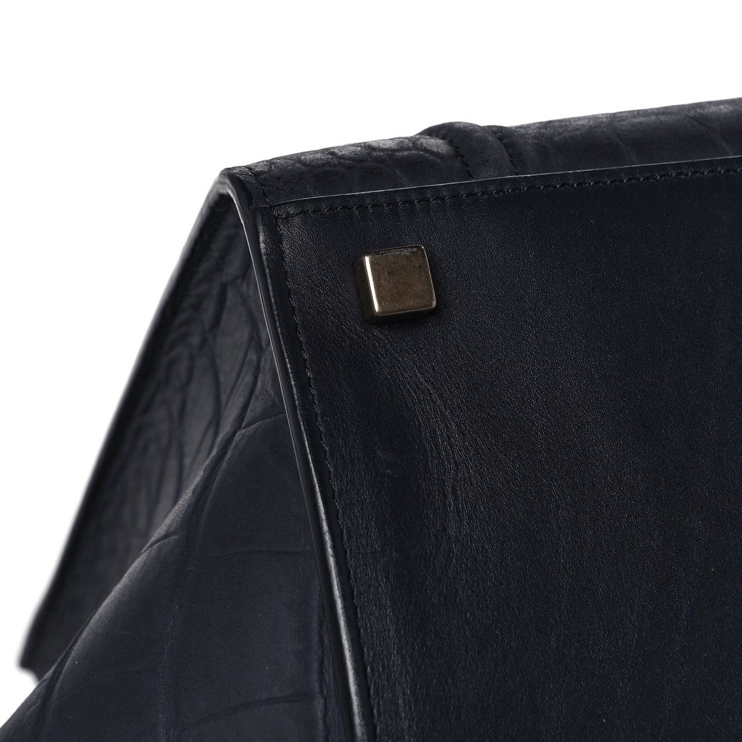Crocodile Embossed Calfskin Medium Phantom Luggage Navy Blue