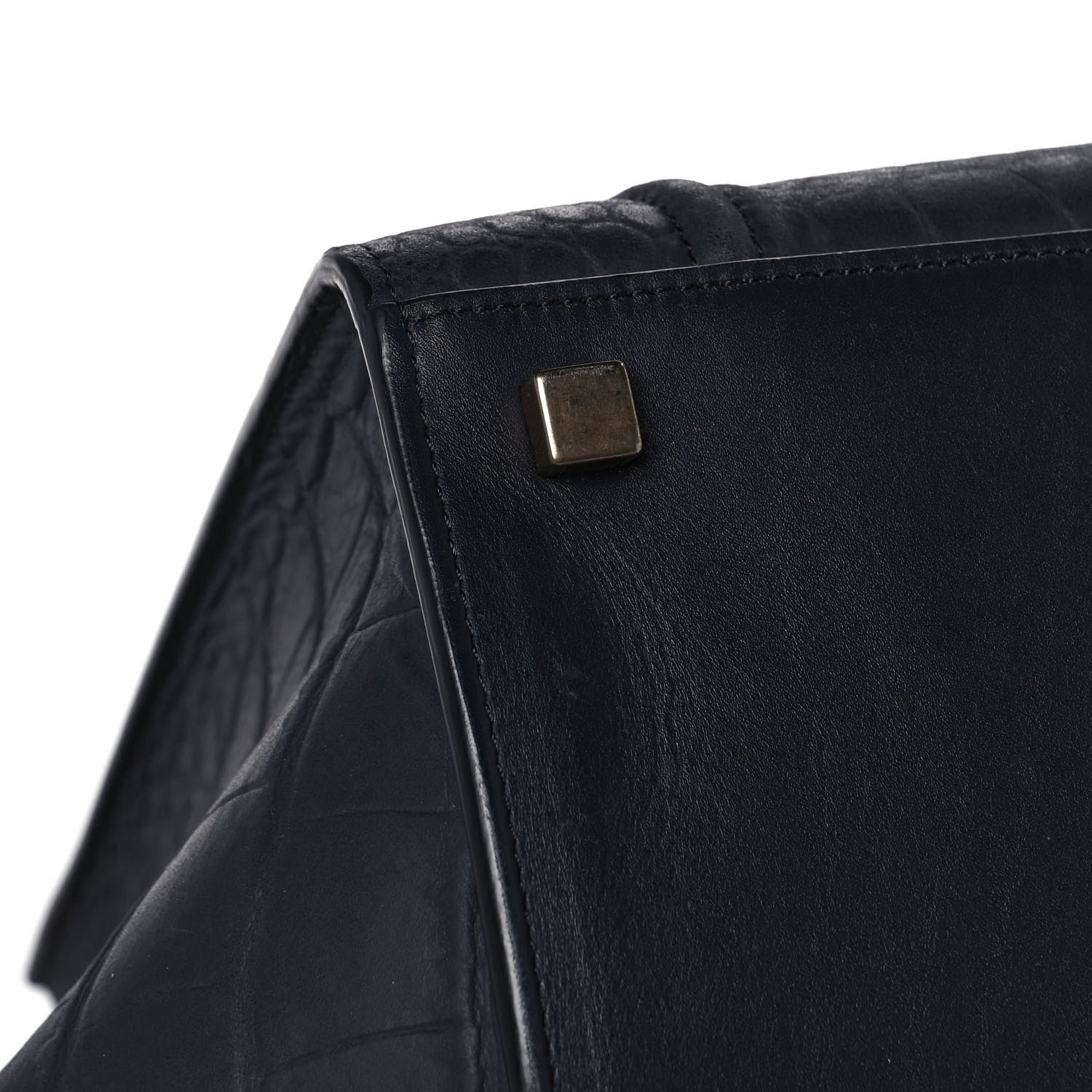 Celine Crocodile Embossed Calfskin Medium Phantom Luggage Navy Blue 9 of 11