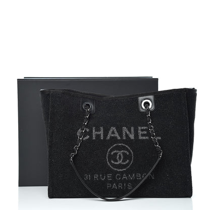 Chanel Lurex Boucle Small Deauville Tote Black 10 of 10