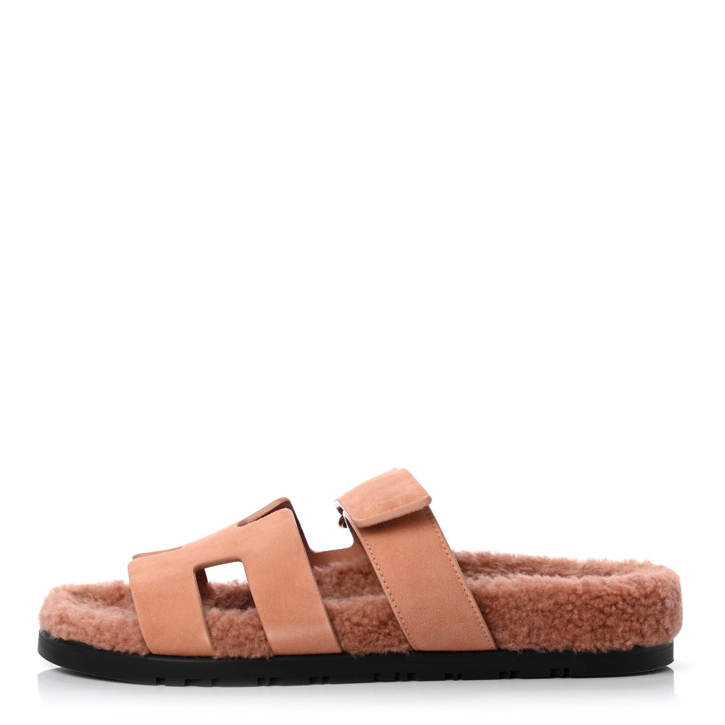 Suede Goatskin Woolskin Womens Chypre Sandals 38.5 Rose Aube