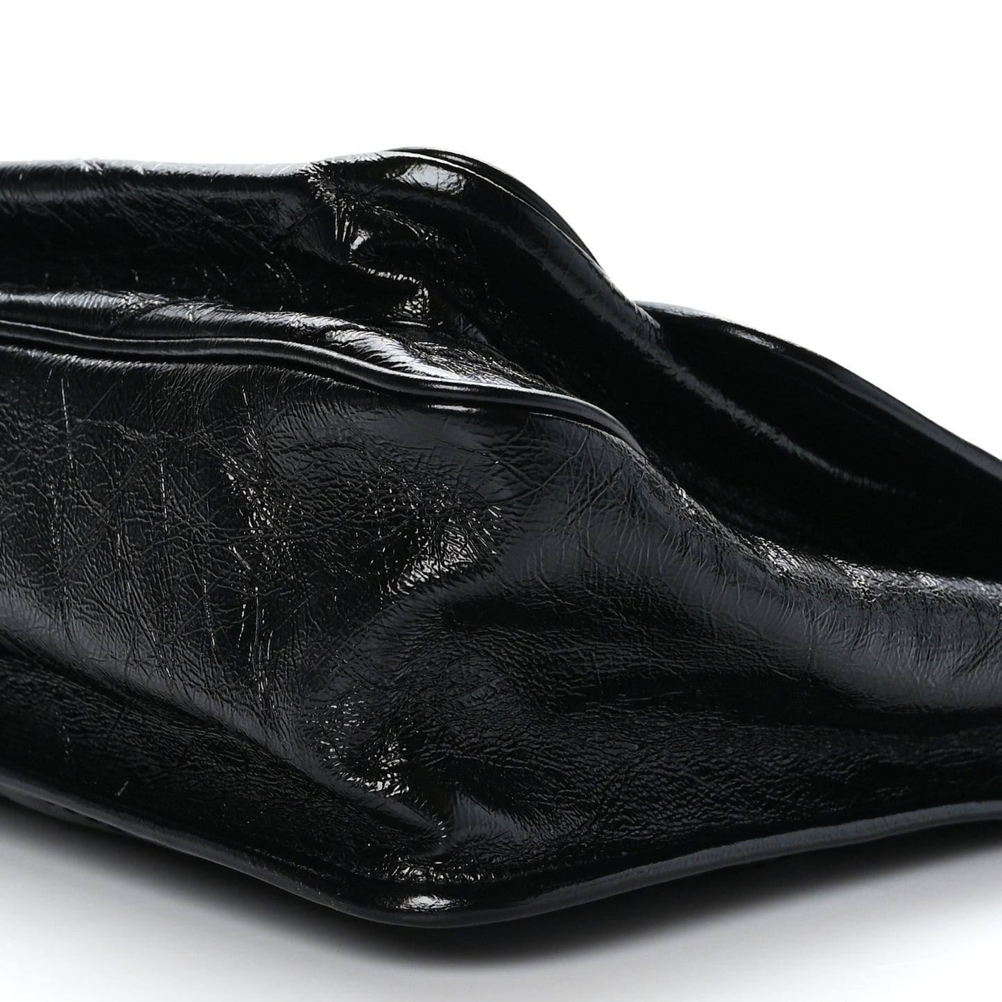Crinkled Calfskin Matelasse Monogram Large Niki Chain Satchel Black