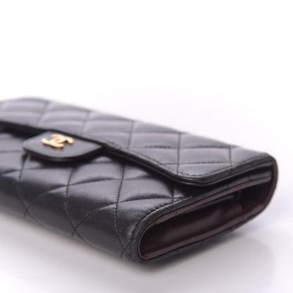 Chanel Lambskin Quilted Large Flap Wallet Black 7 of 12