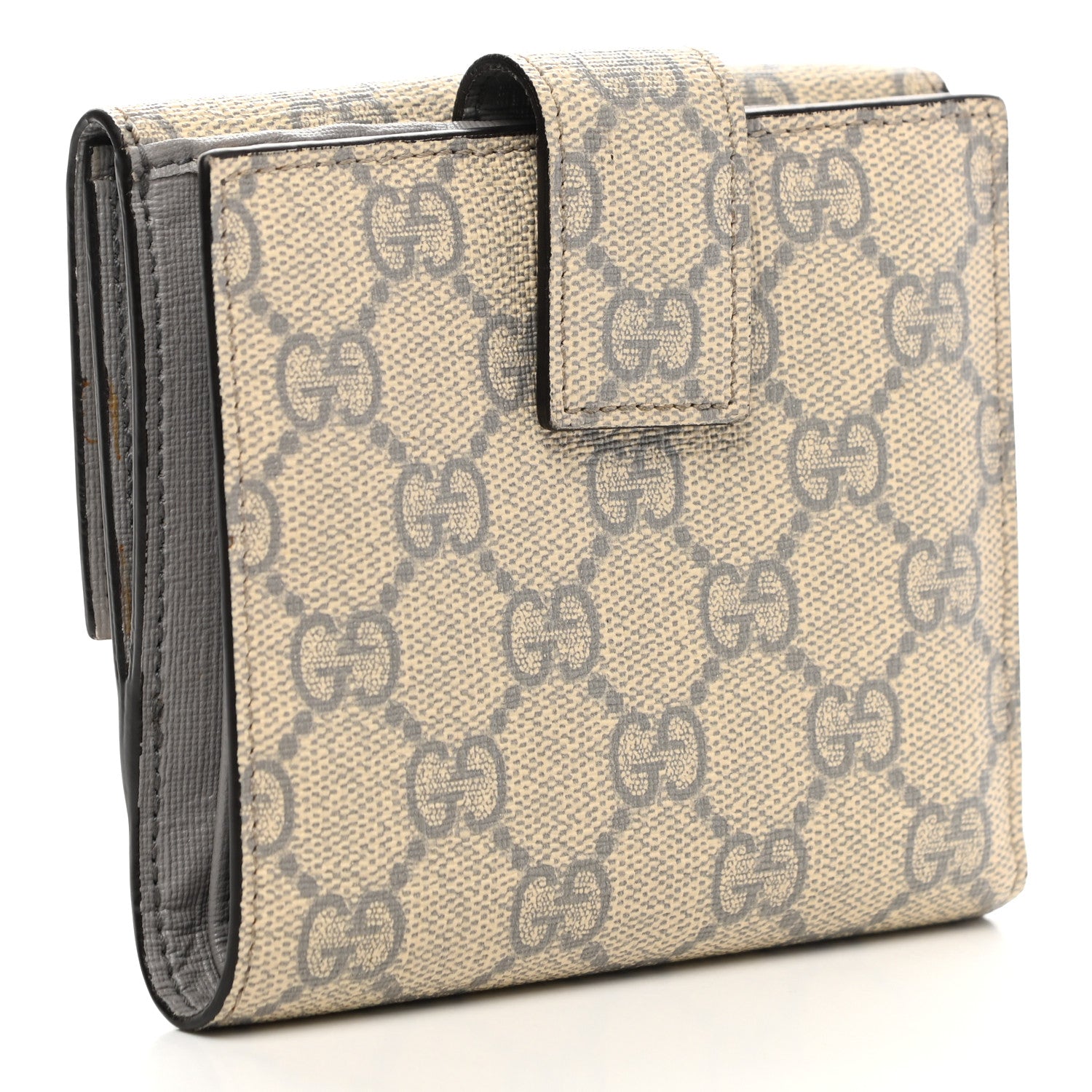 Gucci GG Supreme Monogram GG Pierce French Flap Wallet Ecru Grigio 3 of 9