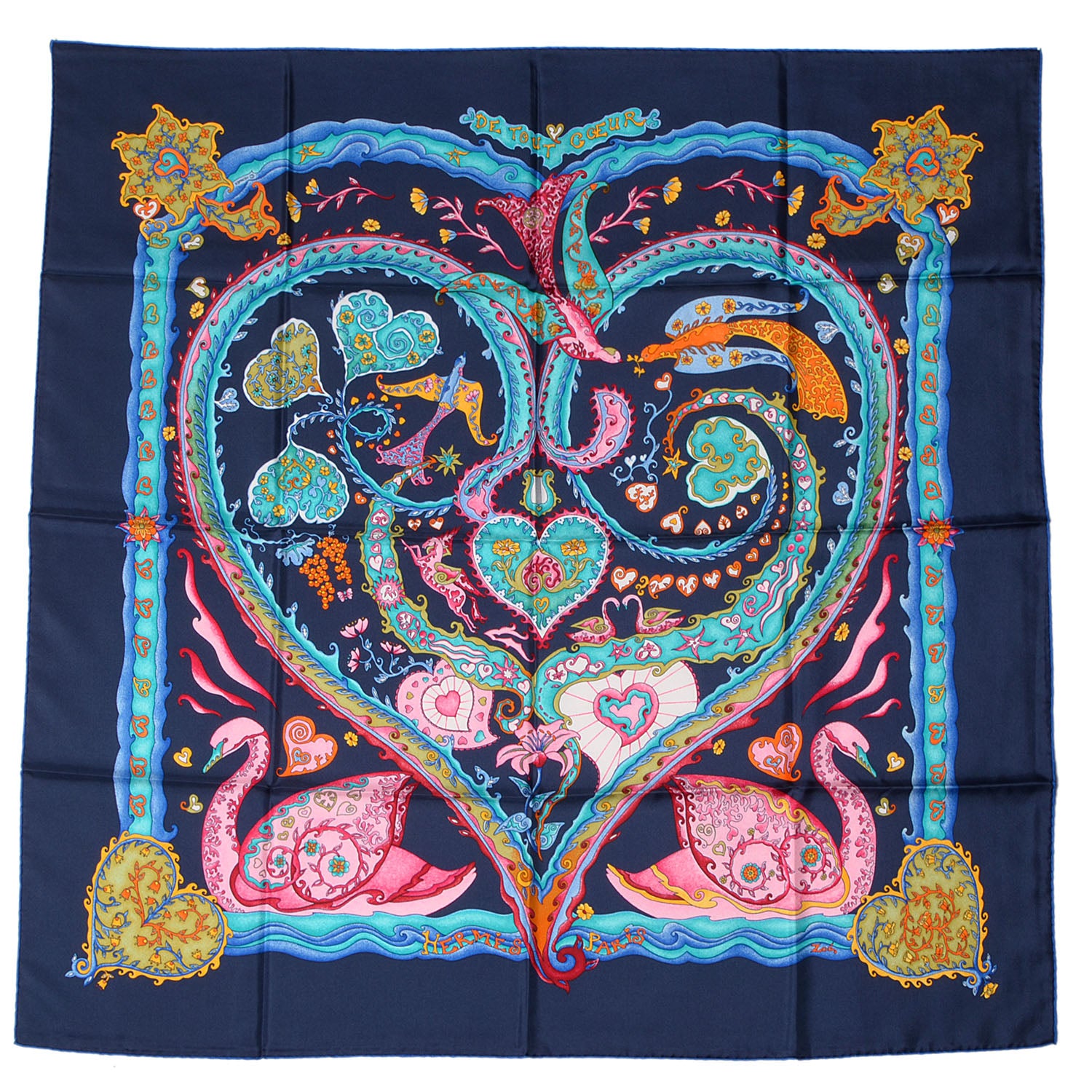 Hermes Silk De Tout Coeur Scarf 90 2 of 6