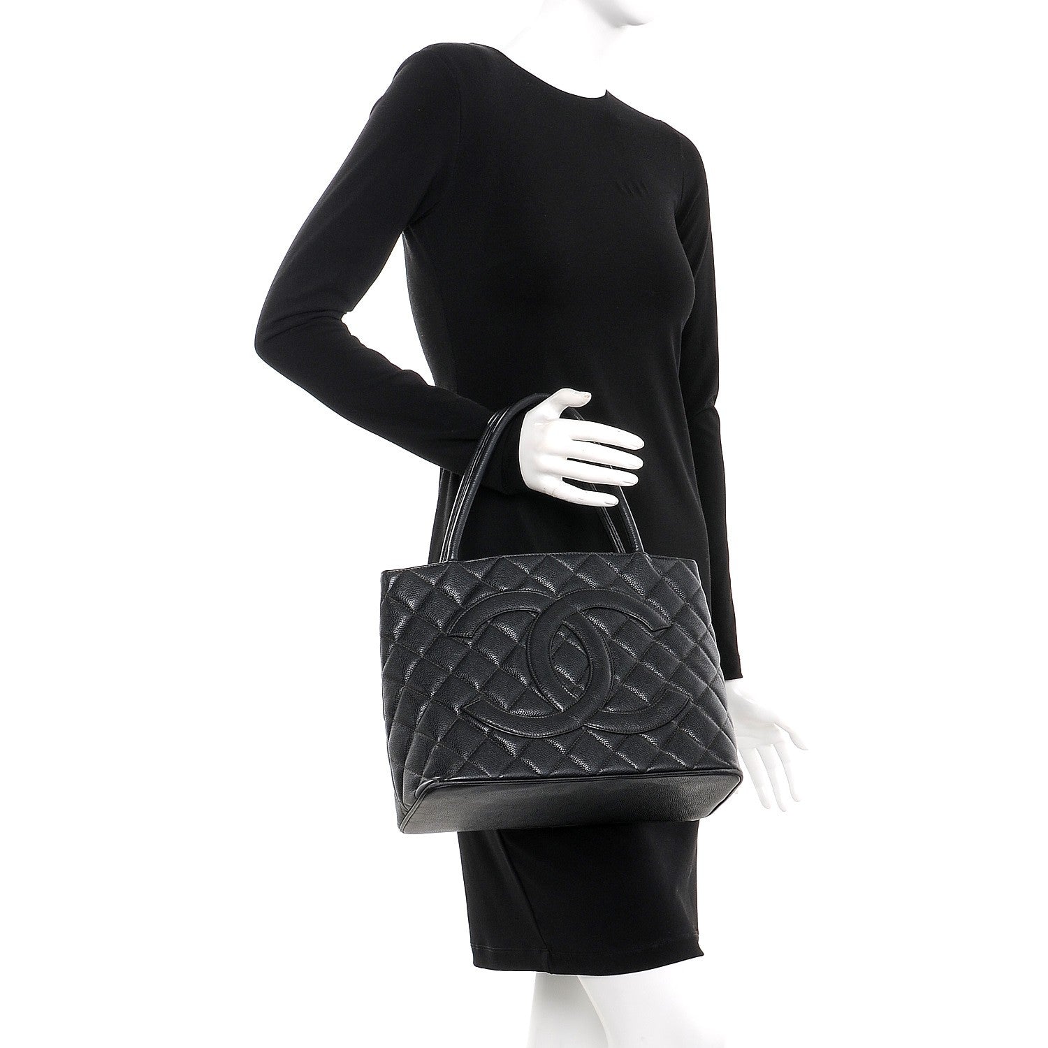 Chanel Caviar Quilted Medallion Tote Black 2 of 10