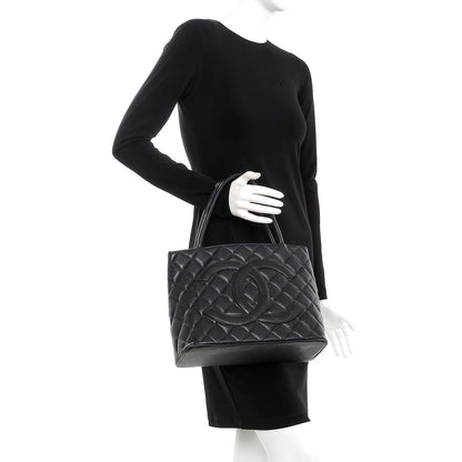 Chanel Caviar Quilted Medallion Tote Black 2 of 10