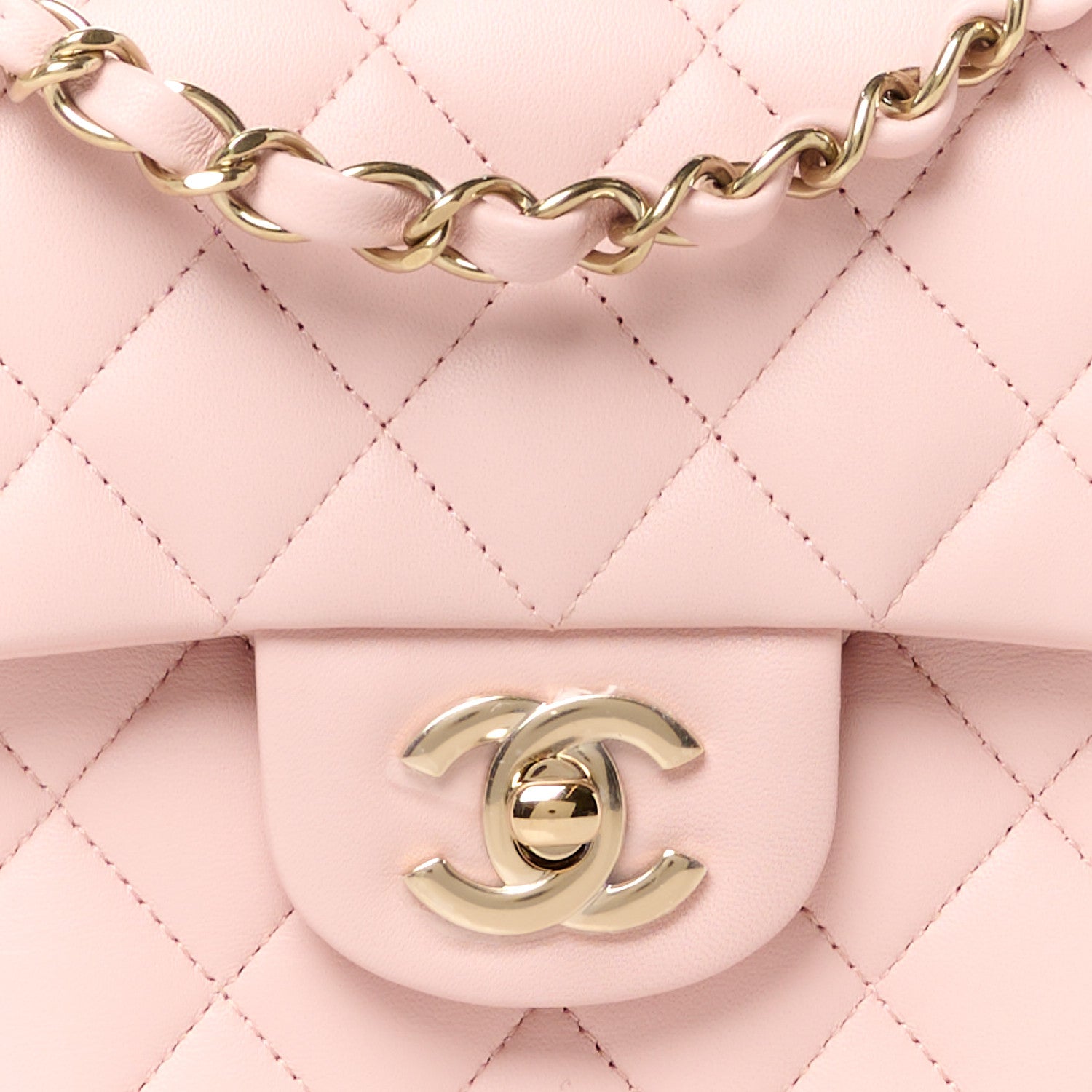 Chanel Lambskin Quilted Small Double Flap Light Pink 9 of 12