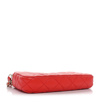 Chanel Caviar Quilted Small Clutch With Chain Red 4 of 11