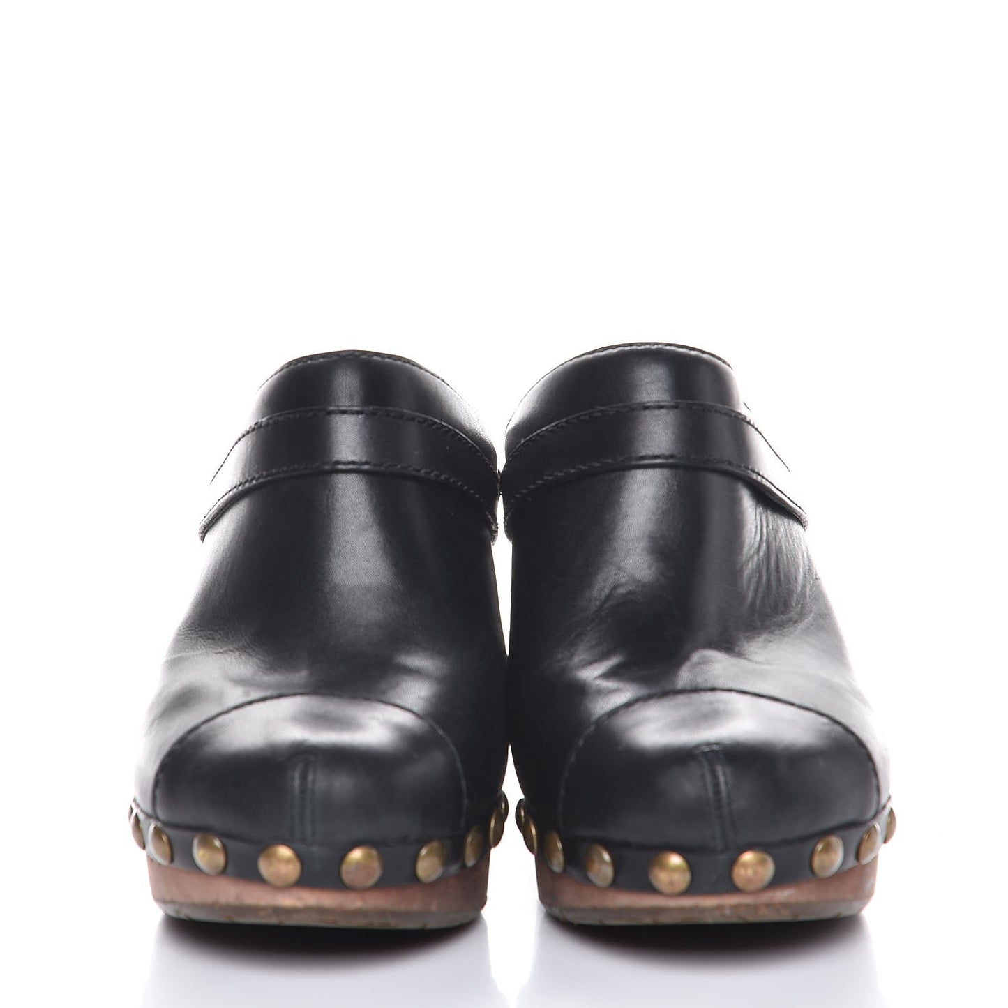 Calfskin Studded Clogs 35.5 Black