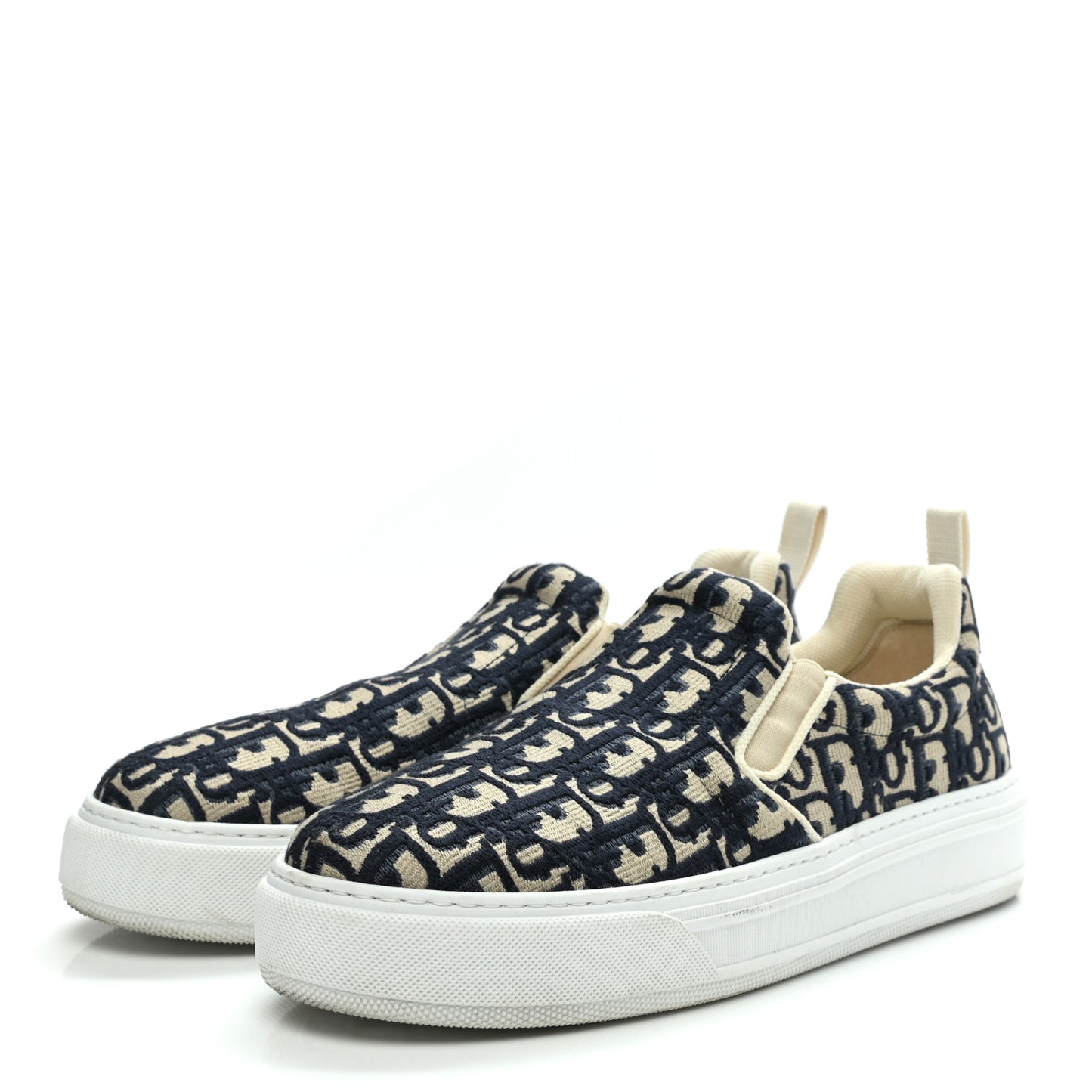 Canvas Oblique Embroidered Womens Solar Slip On Sneakers 41 Deep Blue