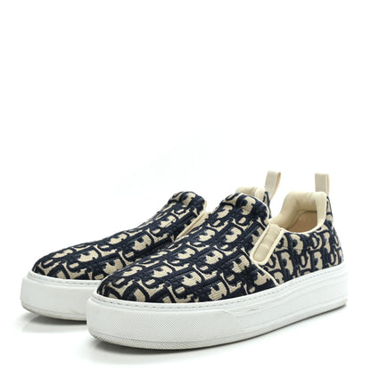 Christian Dior Canvas Oblique Embroidered Womens Solar Slip On Sneakers 41 Deep Blue 3 of 10