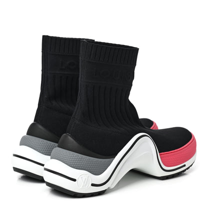 Louis Vuitton Stretch Textile LV Archlight Sneaker Boots 37.5 Fuchsia Black 4 of 8