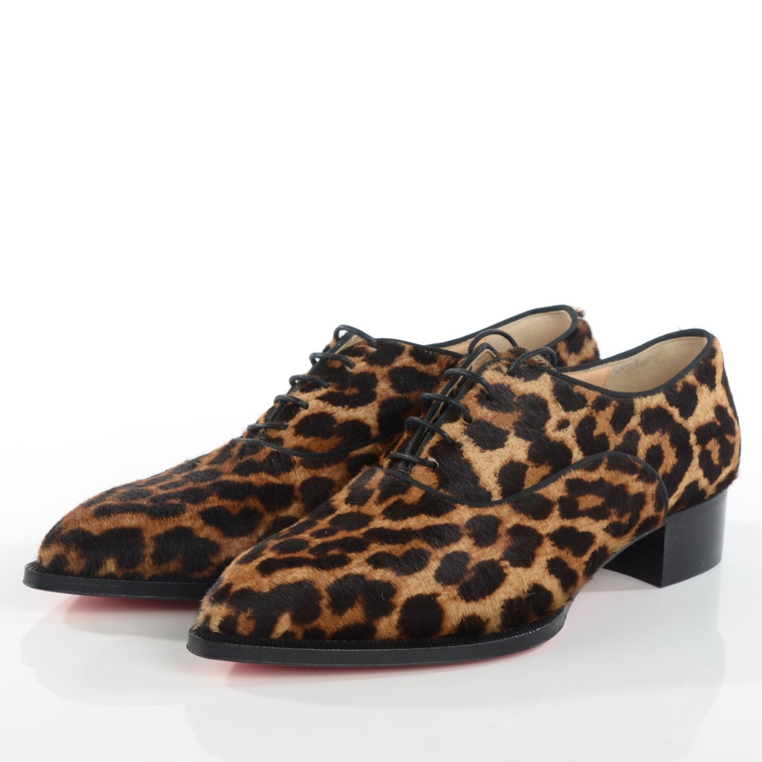 Christian Louboutin Calf Hair Leopard Print Zazou Oxfords 39 3 of 7
