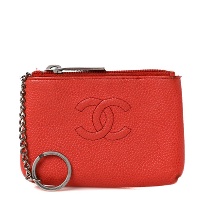 Chanel Caviar Timeless CC Coin Purse Case Light Red 1 of 11
