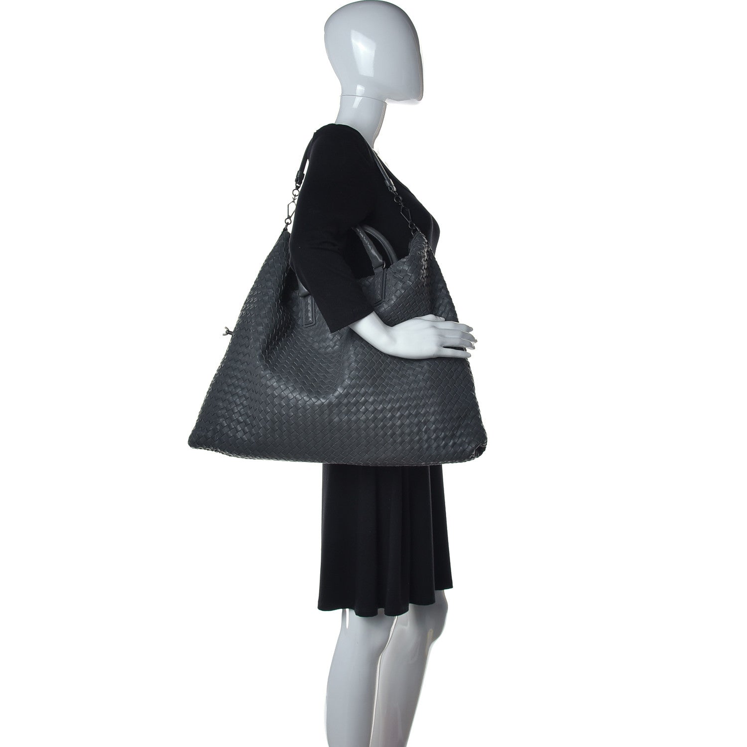 Bottega Veneta Nappa Intrecciato Maxi Convertible Tote Grey 2 of 11