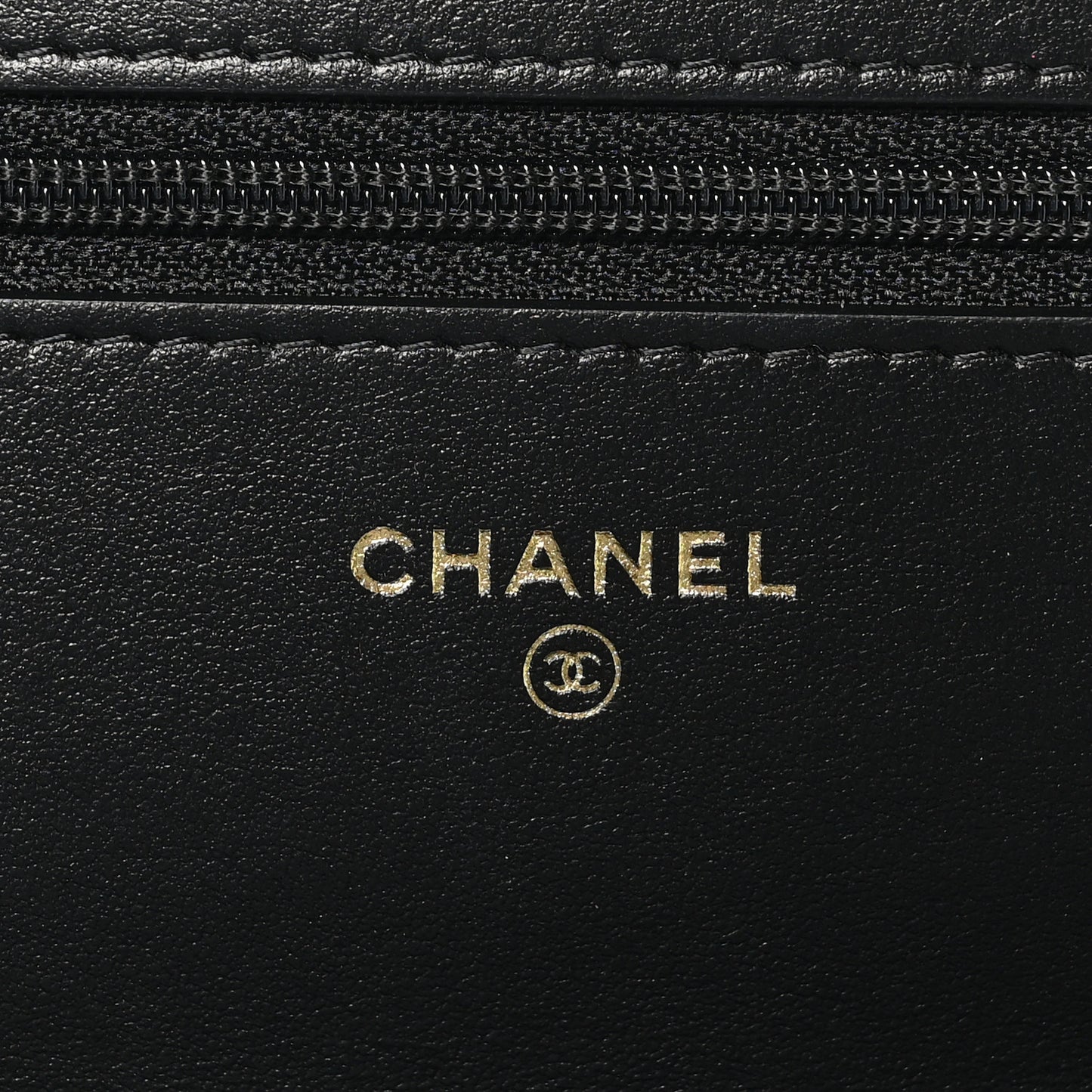 Shiny Crumpled Calfskin Quilted Chanel 19 Wallet On Chain WOC Black