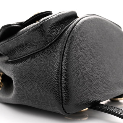 Chanel Shiny Caviar Quilted Small Duma Pockets Drawstring Backpack Black 9 of 12